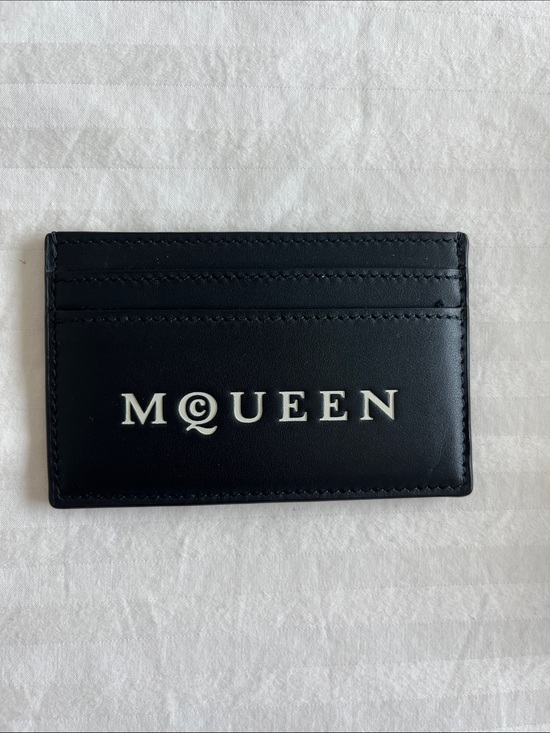 Alexander McQueen Other - Alexander McQueen Black Leather Card Sleeve with White Logo